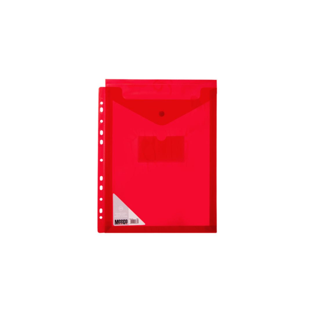 MEECO Folder A4 PVC Carry Folder with Vertical Closure 5 Pack
