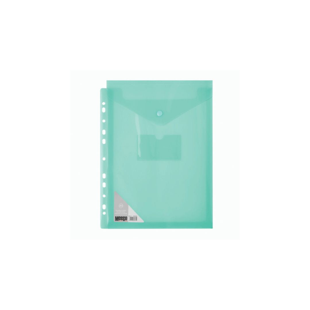 MEECO Folder A4 PVC Carry Folder with Vertical Closure 5 Pack