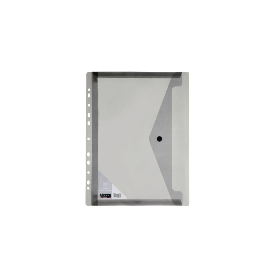 MEECO Folder A4 PVC Carry Folder with Closure 5 Pack
