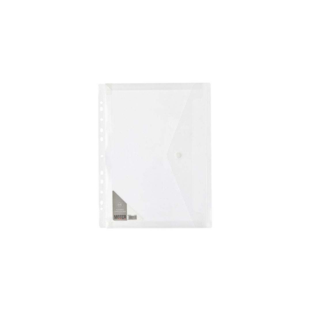 MEECO Folder A4 PVC Carry Folder with Closure 5 Pack