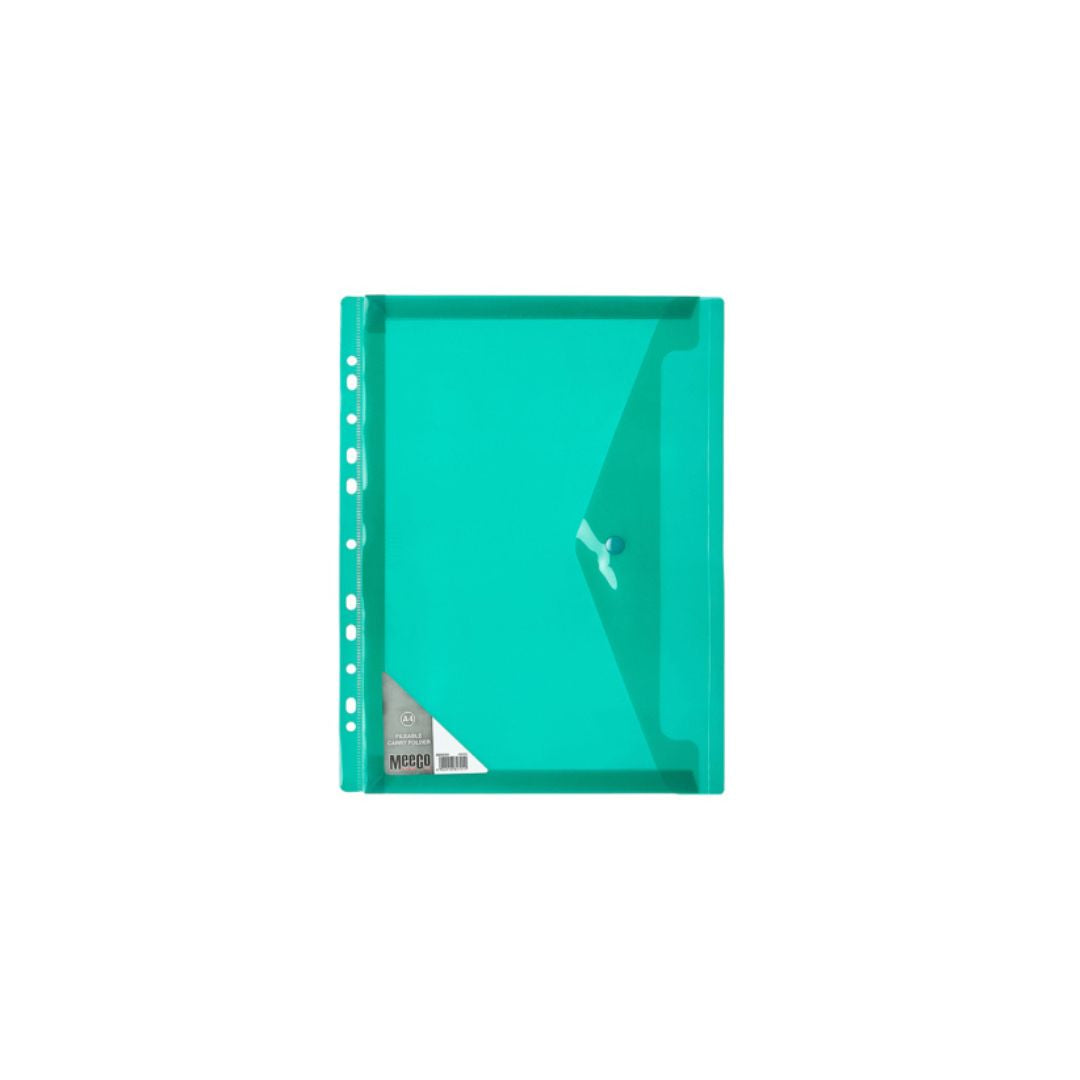 MEECO Folder A4 PVC Carry Folder with Closure 5 Pack