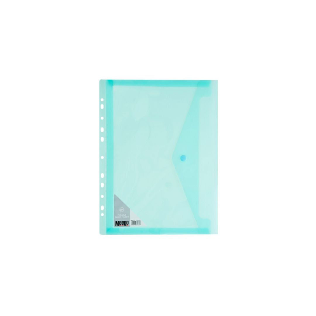 MEECO Folder A4 PVC Carry Folder with Closure 5 Pack