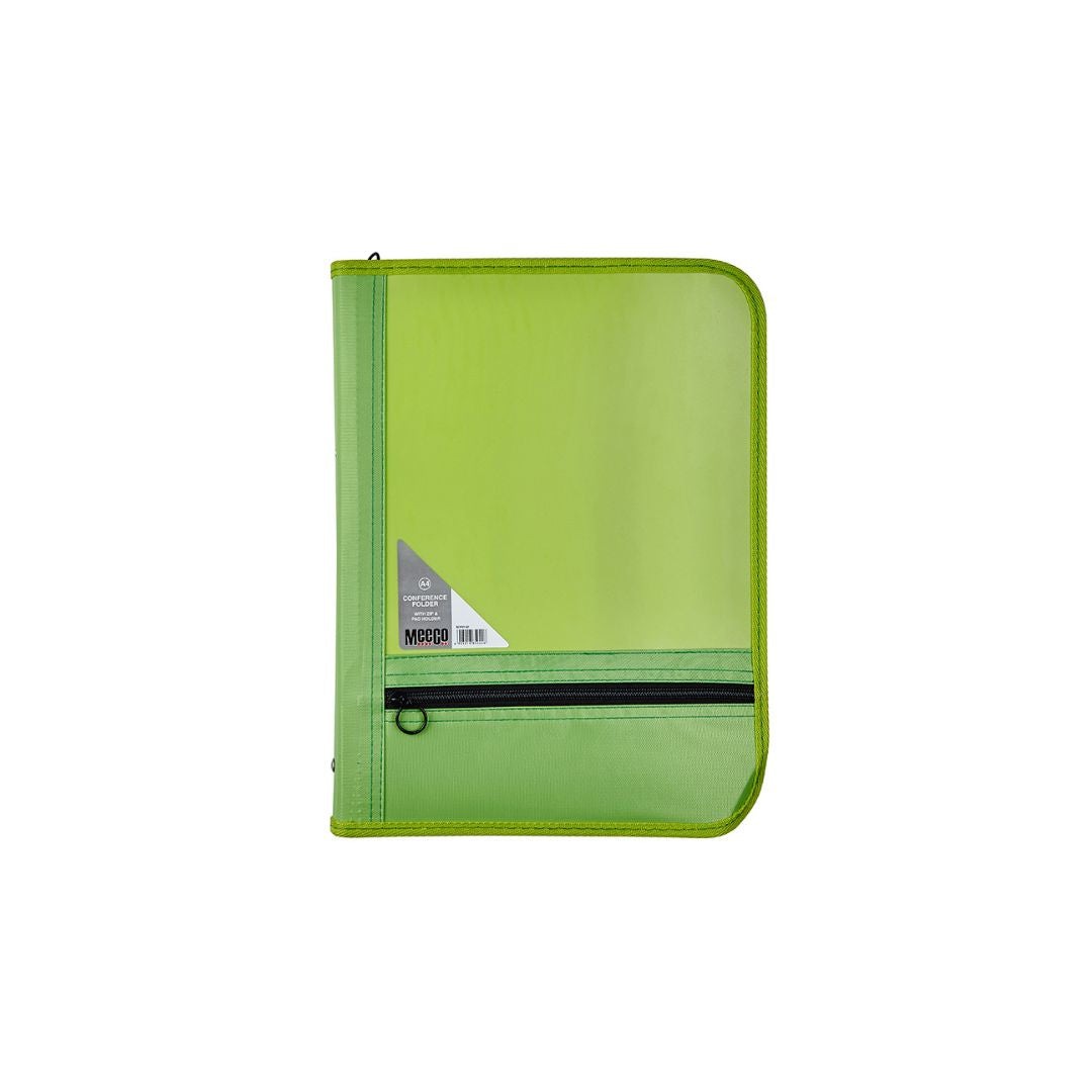 MEECO A4 Conference Folder with Zip Closure