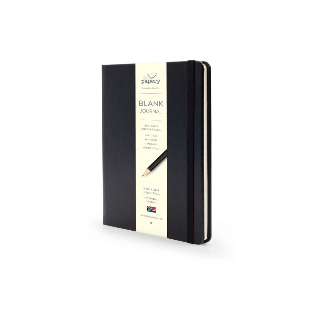 THE PAPERY A5 Classic Hard Cover Journal 160 Pages Black