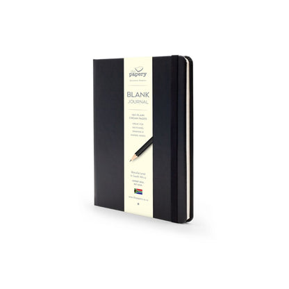 THE PAPERY A5 Classic Hard Cover Journal 160 Pages Black