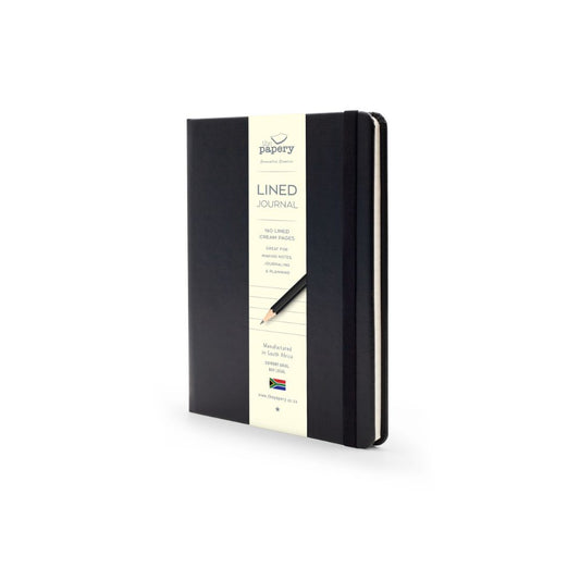 THE PAPERY A5 Classic Hard Cover Journal 160 Pages Black