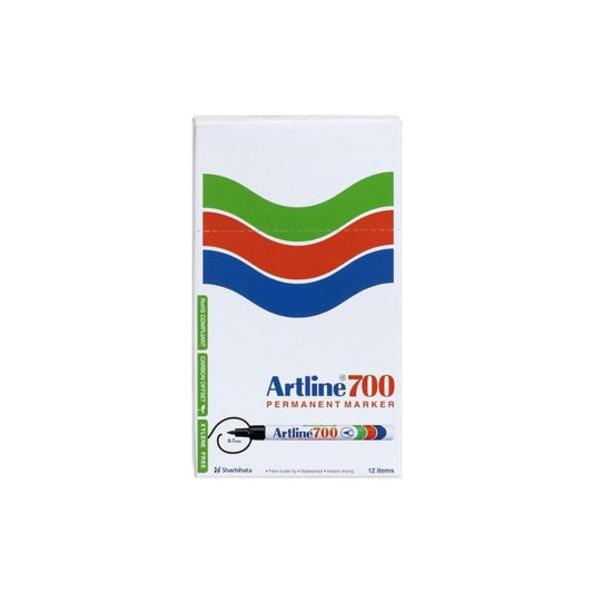 ARTLINE Permanent Marker EK 700 Fine 0.7mm Bullet Point Box of 12 Assorted
