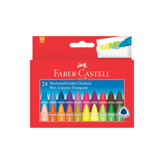 FABER CASTELL Triangular Wax Crayons (24's)