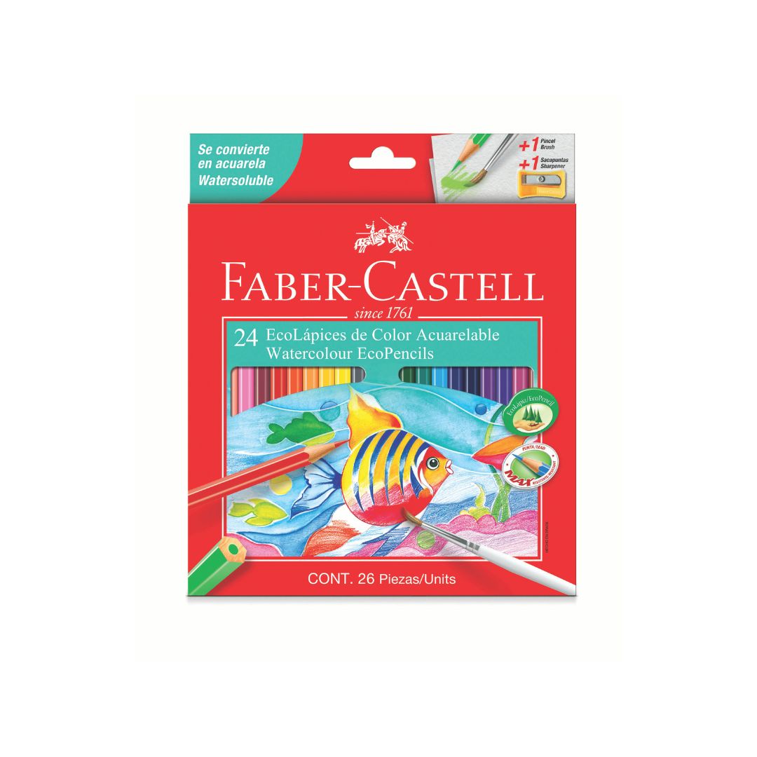 FABER CASTELL Aquarelle Colour Pencils (24's)