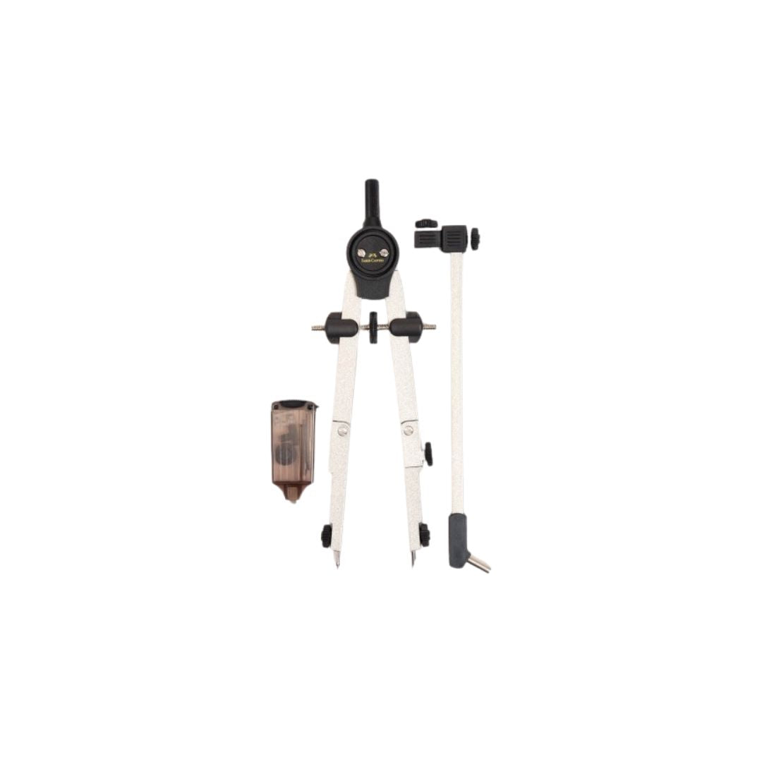 FABER CASTELL Giant Springbow Compass with Extension Bar and Lead (Nickel Plated)