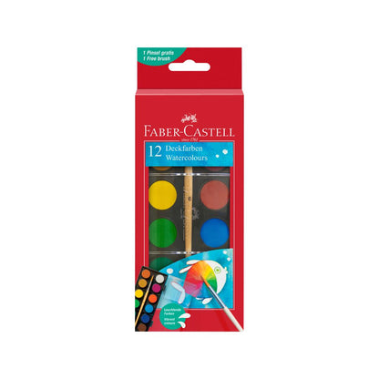 FABER CASTELL Student Water Colours  (12 Tabs)