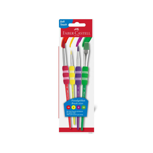 FABER CASTELL Business Card Soft Touch Brush Set X 4 (2,6,10 & 12)