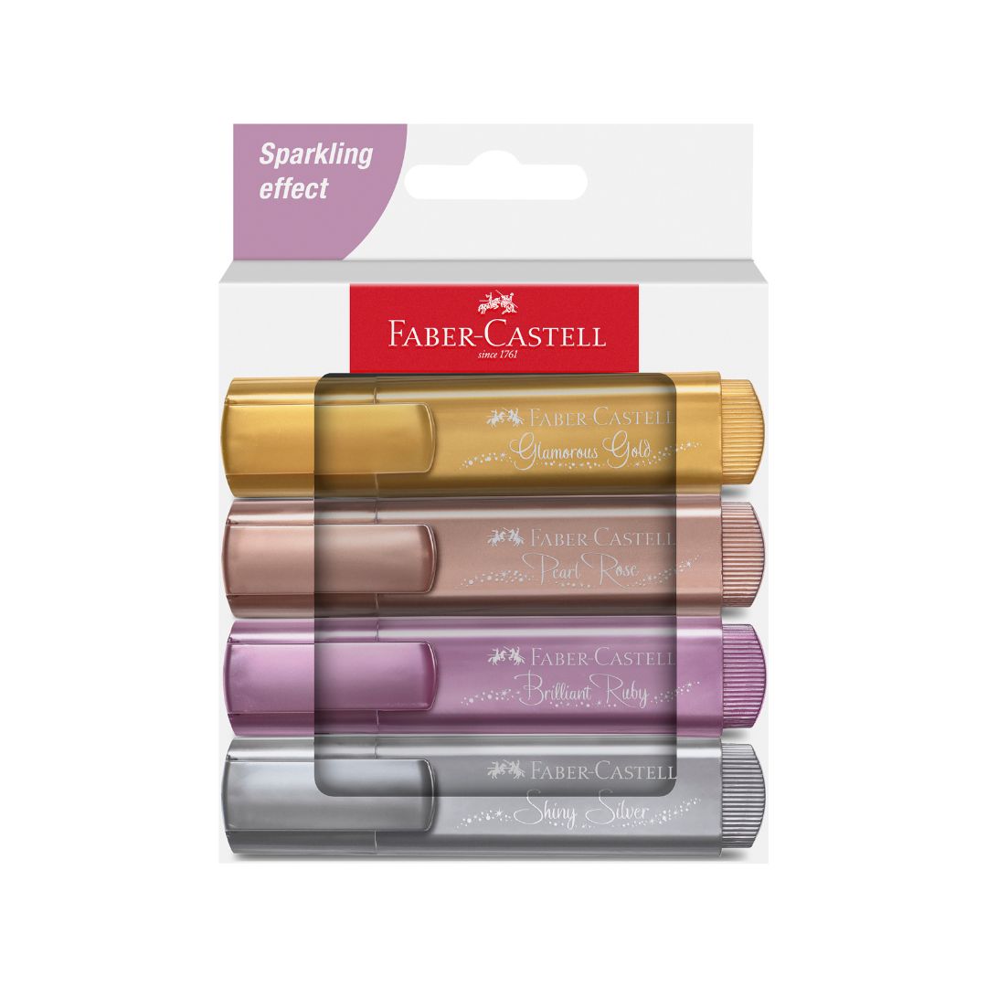FABER CASTELL Textliners - Metallic Wallet of 4