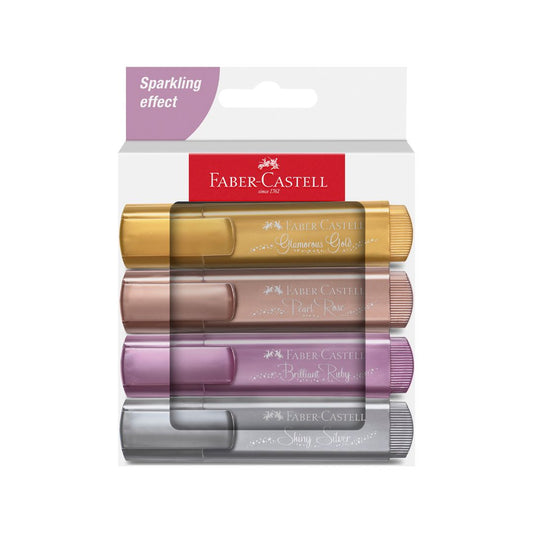 FABER CASTELL Textliners - Metallic Wallet of 4
