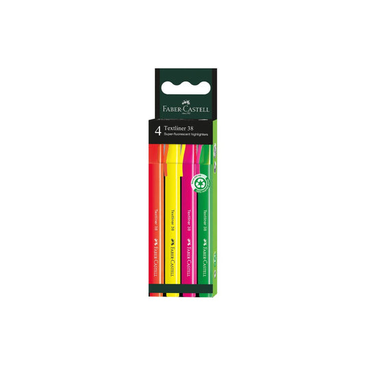 FABER CASTELL Textliners 38 Slim - Wallet of 4