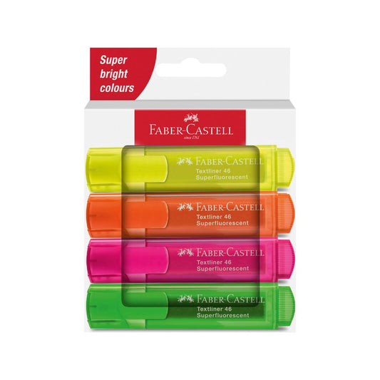 FABER CASTELL Textliners 46 - Super Fluorescent Set of 4