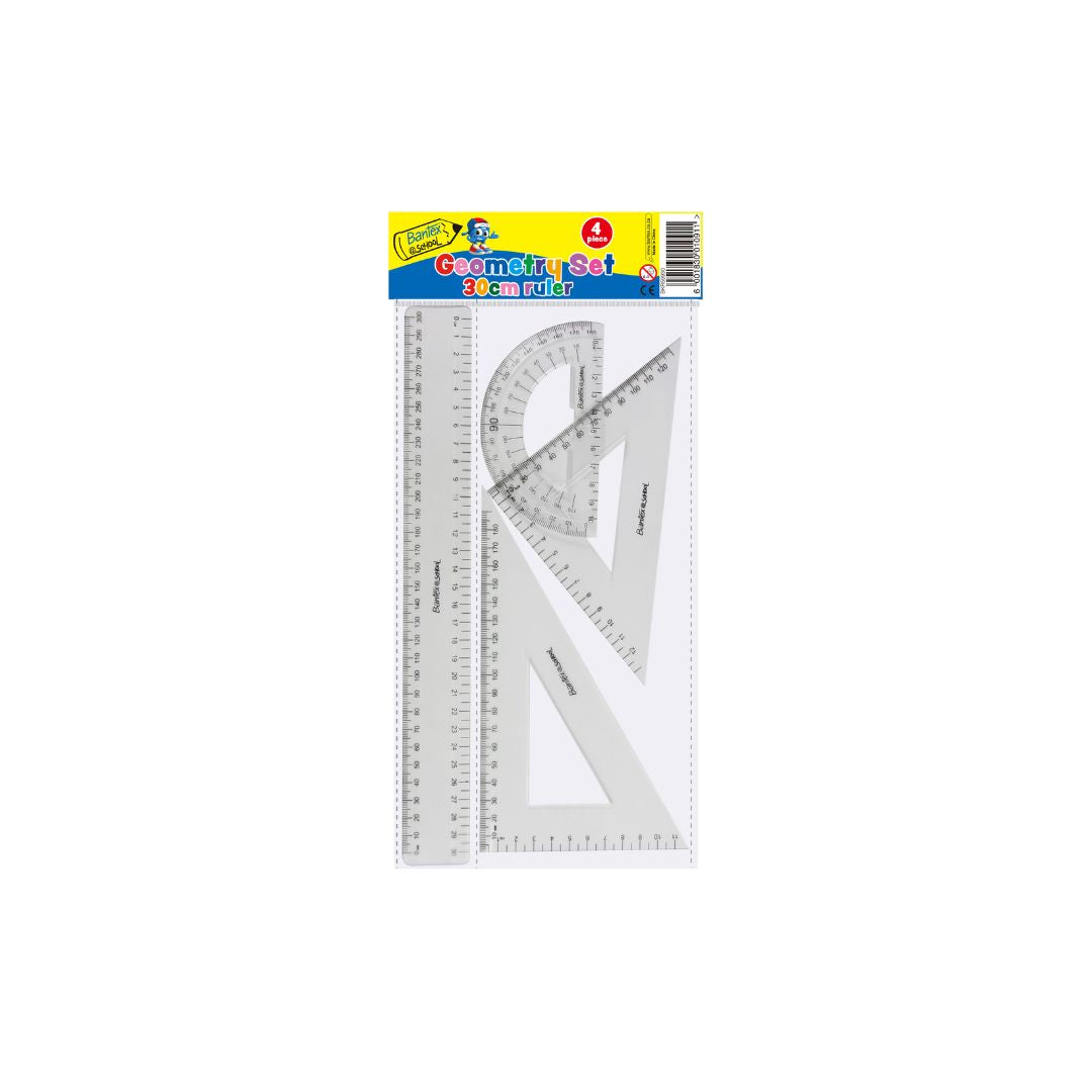 BANTEX @School Geometry Math Set - 4 Pieces
