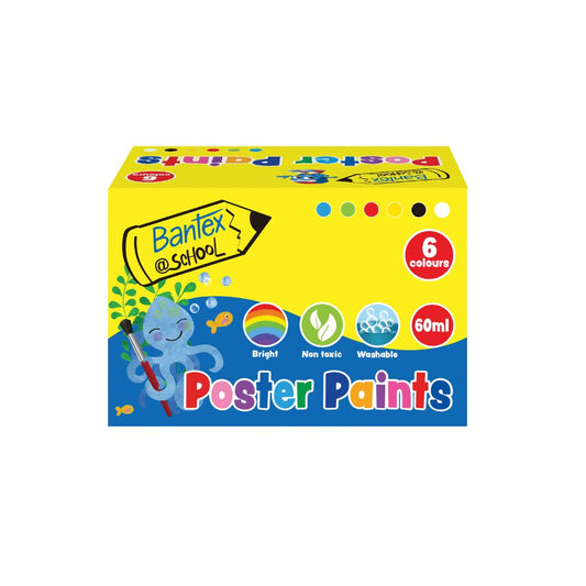 BANTEX @School Poster Paint - 60ml Bottles - 6 Pack