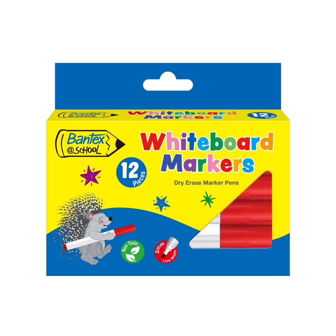 BANTEX @School Whiteboard Marker - Assorted Colours (12's)