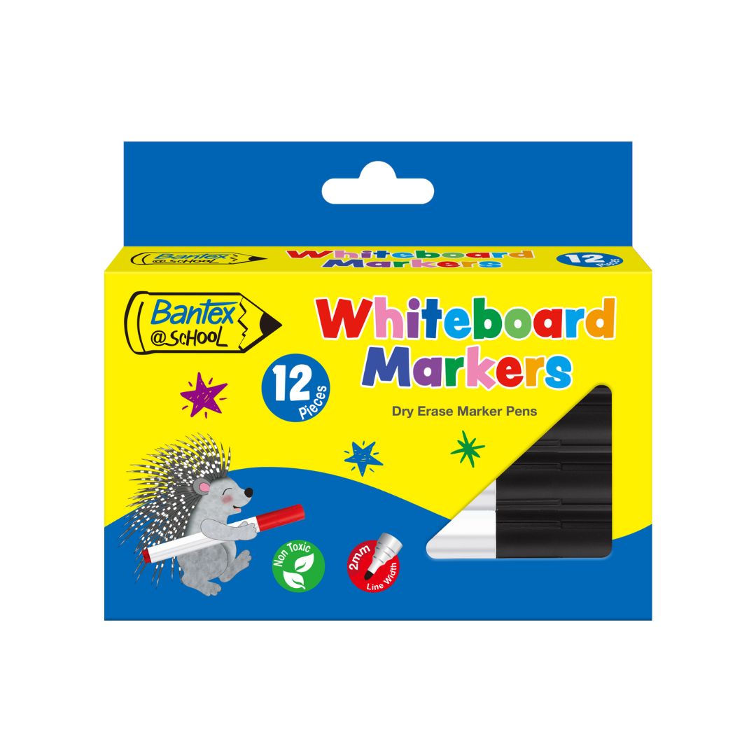 BANTEX @School Whiteboard Marker - Assorted Colours (12's)