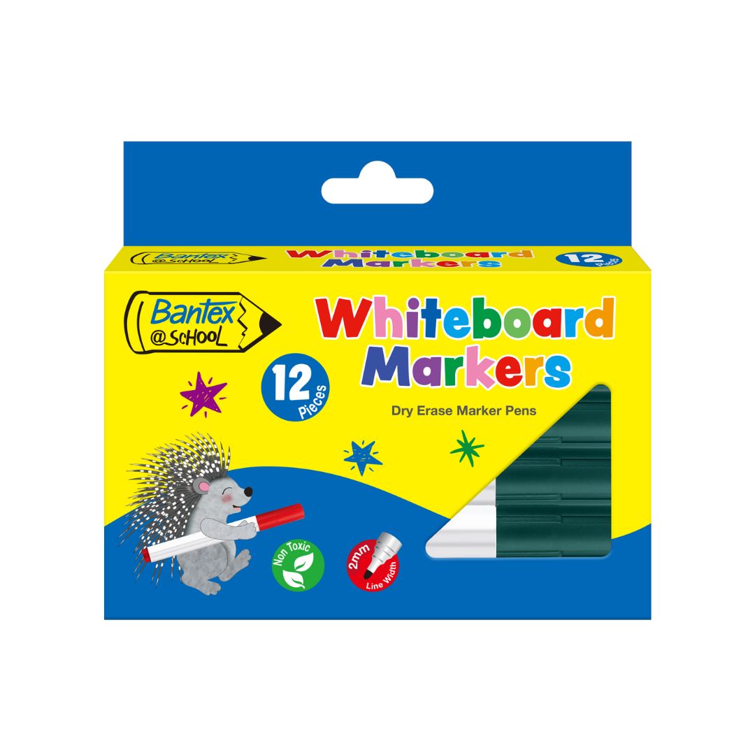 BANTEX @School Whiteboard Marker - Assorted Colours (12's)