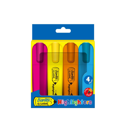 BANTEX @School Highlighters - Pack of 4