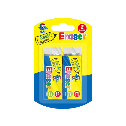 BANTEX @School (PVC) Eraser - Large & Dust Free - 2 Piece
