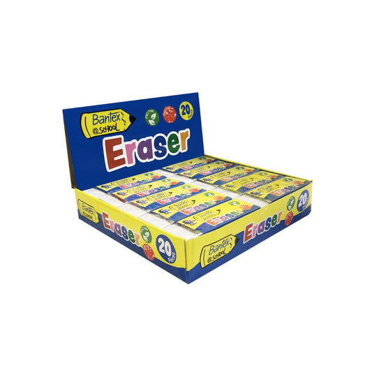 BANTEX @School (PVC FREE) Eraser 20 Pack