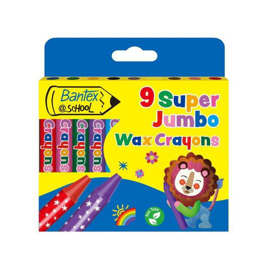 BANTEX @School - Super Jumbo Colouring Wax Crayons (9's)
