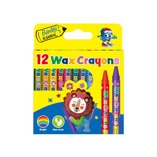 BANTEX @School - Colouring Wax Crayons Standard Slim (12's)