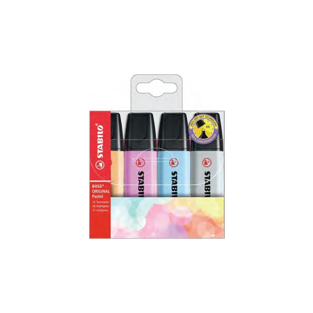 STABILO Highlighters Assorted Wallet 4's