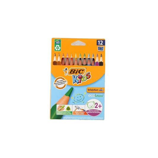 BIC Triangular Jumbo Pencil Crayons Wallet of 12 Evolution