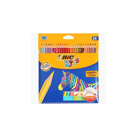 BIC  Pencil Crayons  Evolution Stripes Wallet of 24