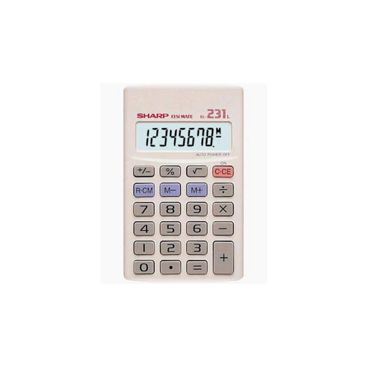 SHARP EL231 LB Calculator 8 Digit 3 Key Memory
