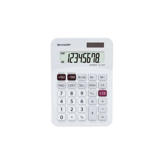 SHARP EL330F 8D Twin Power Mini Desk Calculator