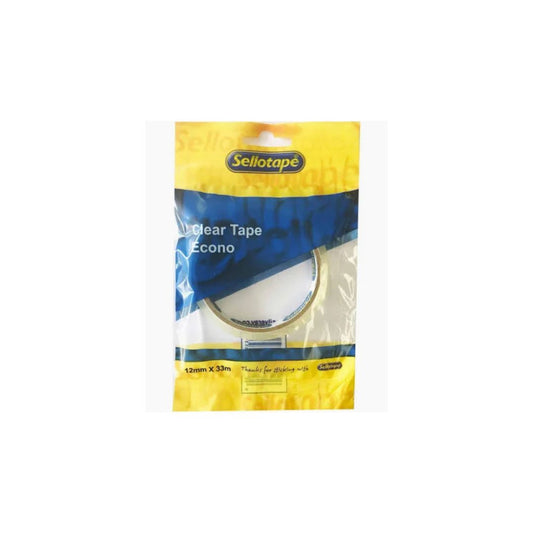 SELLOTAPE CLEAR TAPE 12mm x 33m Econo Flow Pack