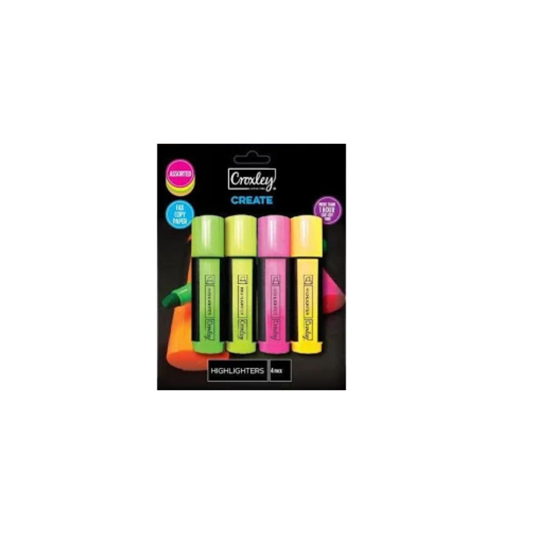 Highlighters Croxley Create Assorted Wallet 4's