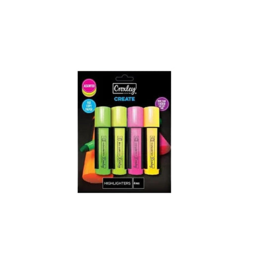 Highlighters Croxley Create Assorted Wallet 4's