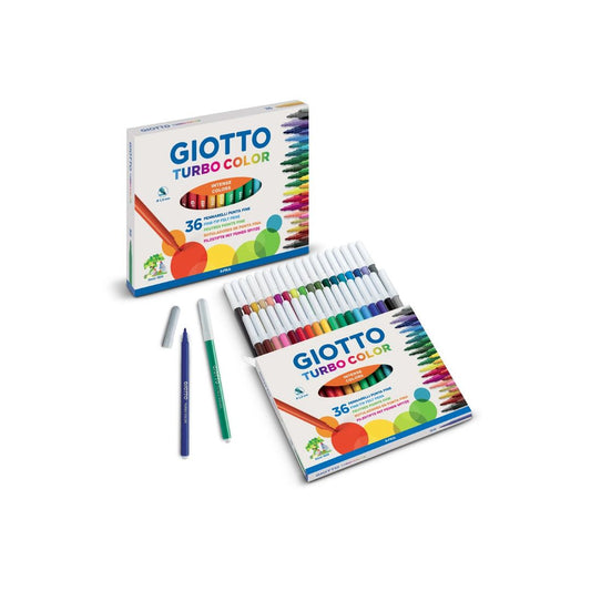 GIOTTO TURBO COLOUR Fibre Tip Khoki Pens 36'S