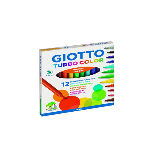 GIOTTO TURBO COLOUR Fibre Tip Khoki Pens 12'S