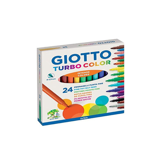 GIOTTO TURBO COLOUR Fibre Tip Khoki Pens 24'S