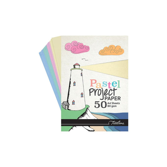 TREELINE A4 Project Pads Pastel 80gsm  50 Sheet