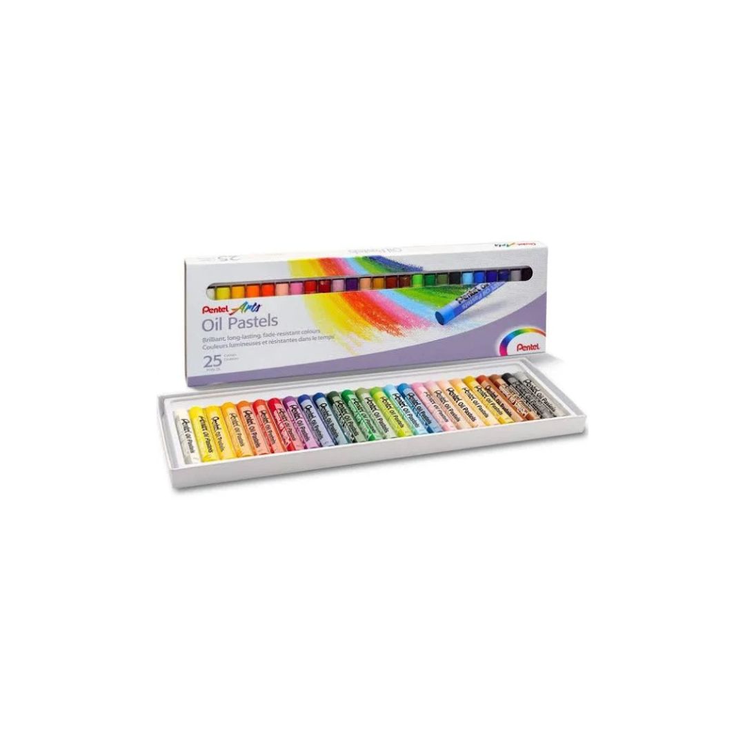 PENTEL PHN-25 Oil Pastels - 25 Per Box Assorted