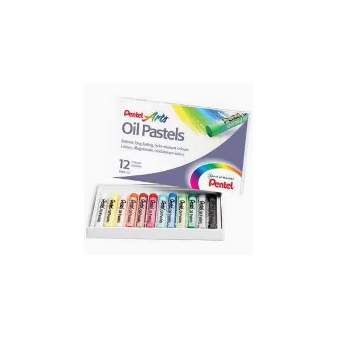 PENTEL PHN-12 Oil Pastels - 12 Per Box Assorted