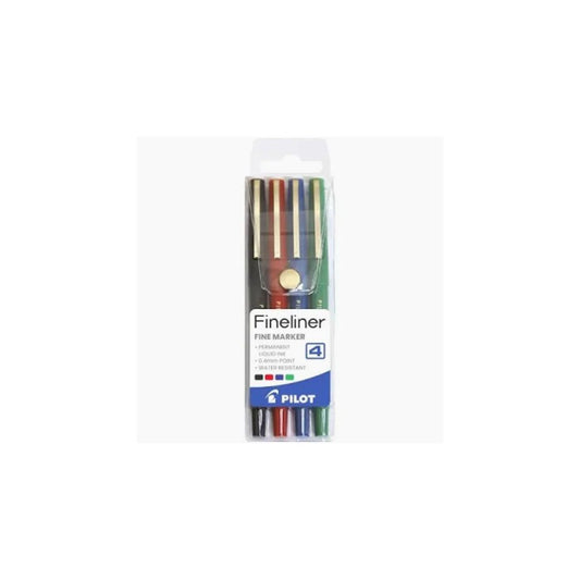 PILOT 0.4mm Fineliners  Wallet of 4 Assorted Pens