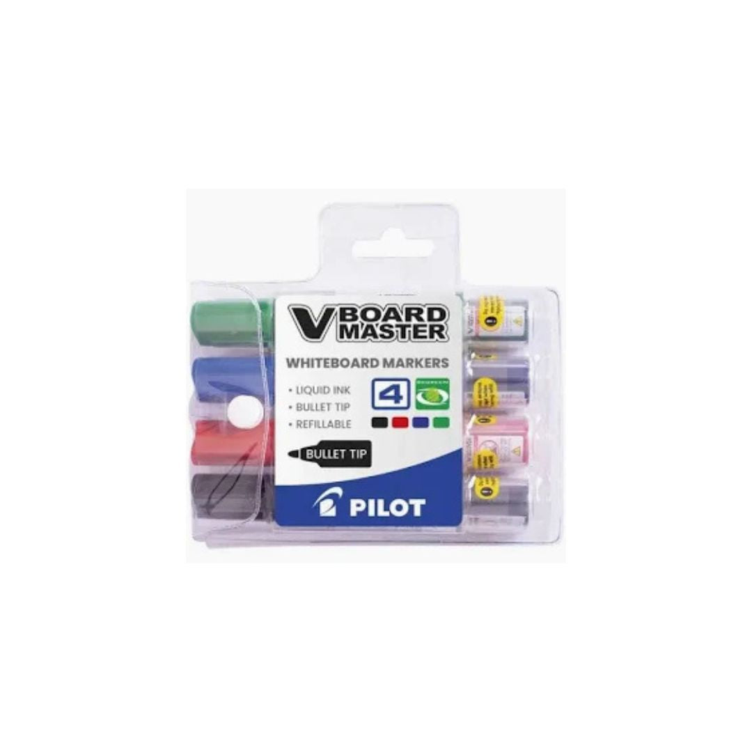 PILOT Whiteboard Marker Whiteboard Bullet Point Wallet of 4
