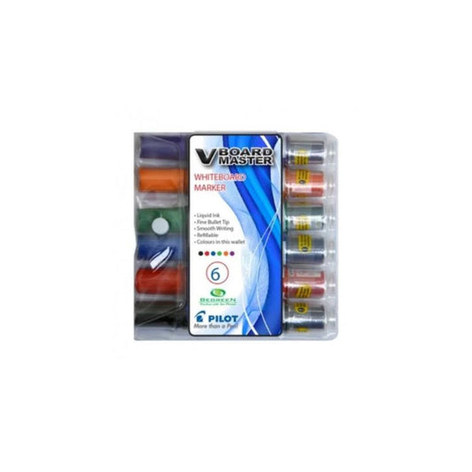 PILOT Whiteboard Marker Whiteboard Bullet Point Wallet of 6