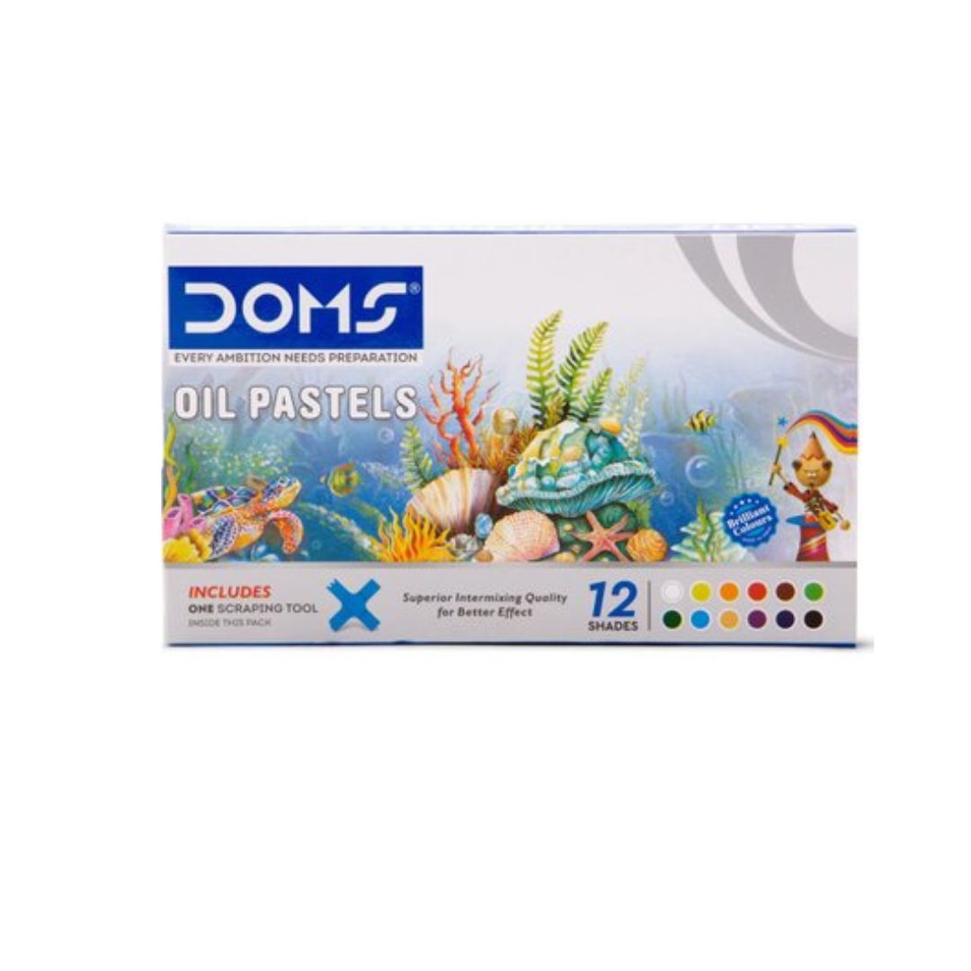 DOMS Oil Pastels 12 Piece  + SCRAPING TOOL