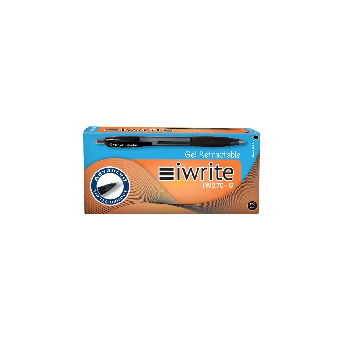 IWRITE Gel Retractable Pens 0.7mm IW220 Box of 12