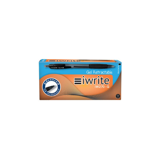 IWRITE Gel Retractable Pens 0.7mm IW220 Box of 12
